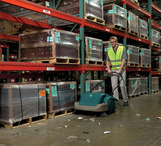 Nobles Scout 3 sweeper cleaning warehouse